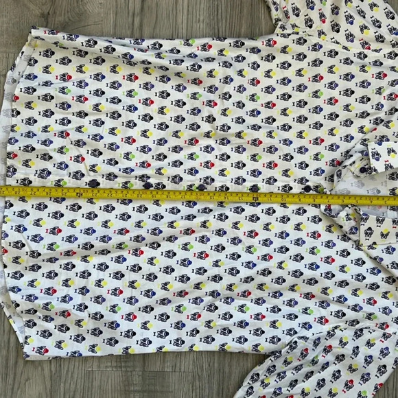 Maceoo Men's Short Sleeve Button Down Dog Pattern Shirt Sz XL - Picture 8 of 9